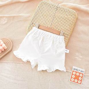 Girls' Spring New Fashion Baby Female Korean-style Comfortable Denim Ruffled Shorts
