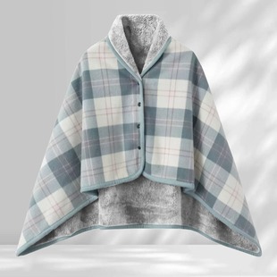 Nap Blanket Four Seasons Universal Fleece Shawl Blanket Korean-style Double-layer Thickened Office Air-conditioning Blanket Cover Blanket Cloak