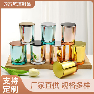 in stock Wholesale High Color Value Electroplated Glass Aromatherapy Candle Cup Large Aromatherapy Empty Cup Indoor Aromatherapy Candle Holder Ornaments