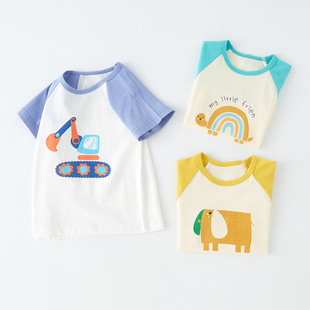 Baby Short-sleeved T-shirt Clothes Cotton Girls Boys Summer Wear Children's Wear Half-sleeved Top 0 Years Old 1 Children 3 Baby Girls