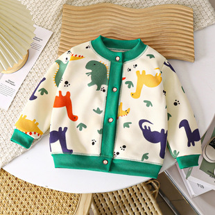 Boys and Girls Baby Warm Cardigan 2024 Autumn and Winter New Children's All-match Knitted Jacket Thickened Outer Wear Sweater Trendy