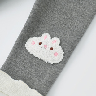 Autumn and Winter Clothing Cute All-match fleece-lined Thickened Pants 3892 Girls Cotton Pants Leggings Children's Winter Outer Wear Pants