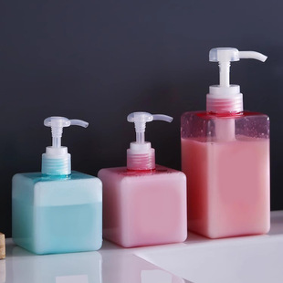 Press lotion bottle plastic Empty Bottle shampoo shower gel hand sanitizer sub-bottle square cosmetic replacement bottle