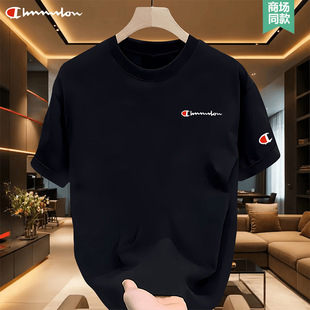 Outlets Summer Casual Loose Short-sleeved Men's T-shirt Trendy Brand Half-sleeved Couple's Top Round Neck