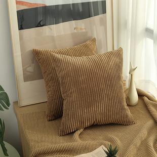 ❆ Amazon Corduroy Custom Pillow Cover Plain Simple Corn Strip Cushion Cover Solid Color Plush Cushion
