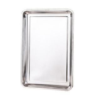 Stainless steel steamer tray 60*40 rectangular flat bottom square plate steamed rice tray commercial steamed rice truck cabinet steamed tray Baking tray