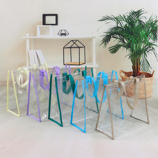 in stock wholesale cross-border transparent PVC tote bag customizable ins gift bag birthday wedding candy gift bag