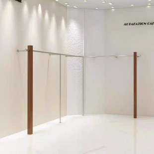 Clothing Store Display Rack Wall Floor Clothes Hanging Rod Solid Wooden Column Women's Clothing Store Shelf Children's Clothing Store Display Shelf