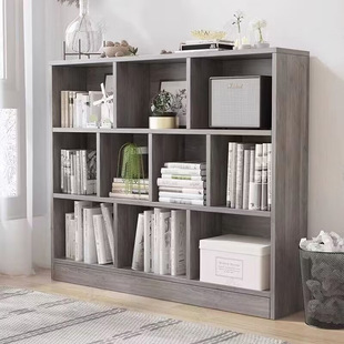 Bookshelf Storage Rack Floor Household Internet Celebrity Small Bookcase Integrated Wall Living Room Simple Layered Storage Cabinet