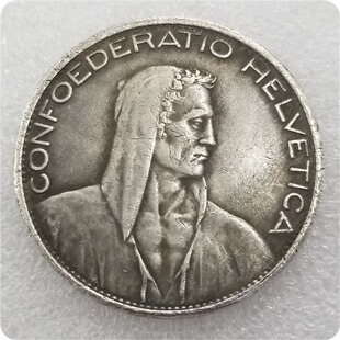 Antique Crafts Swiss 1928-B Brass Silver Plated Material Commemorative Coin Silver Dollar