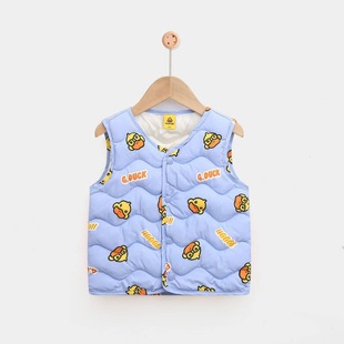 G.Duck Little Yellow Duck Kidsren's Clothing Kidsren's Baby down Cotton Vest Boys and Girls Autumn and Winter Warm Vest Cotton Vest