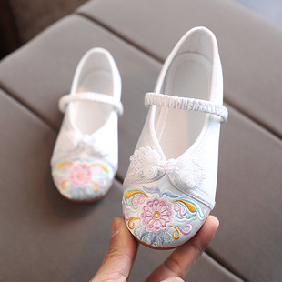 Hanfu shoes children's antique embroidered shoes girls Chinese style ancient costume baby old Beijing cloth shoes a generation of hair