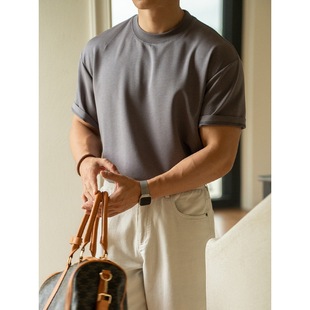 Modal Cloud-Like Breathable Cool Ice Silk Short-Sleeved T-Shirt Men's 2025 Summer Cut Texture Commuter Casual Top