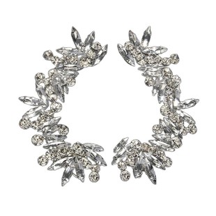 Cross-border European and American flower earrings geometric earrings fashion office workers ear clip wholesale exaggerated zircon earrings bride