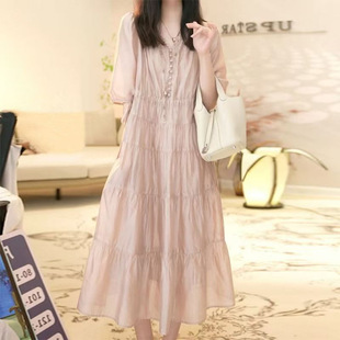 Tea Break French Style Elegant dress 2025 New Summer High-end Fine Dress Women's High-end Holiday Style Long Dress
