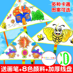 Straw hat diy painting hat children's kindergarten painting hand-painted graffiti painting creative stall stall