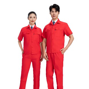 Customized Summer Short-Sleeved Thin Pure Cotton Work Clothes Suit Men's Labor Protection Wear-Resistant Tops and Pants Custom-Made Factory Clothes and Work Clothes