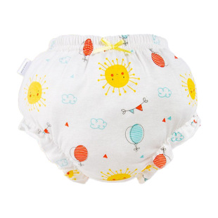 Girls' Underwear Women's No Clip PP Children's Cotton Baby Underwear Women's Breathable Children's Underwear Girls' Bread Pants Autumn and Winter