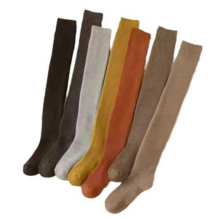 Over-the-knee Women's Socks fleece-lined Thickened Autumn and Winter High Barrel Socks with Boots Piled Socks Kneepad Cold-proof Long Leg Truss Socks