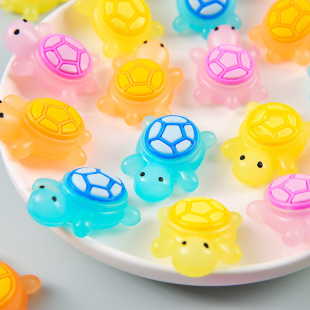 New Luminous Colorfulful Little Turtle Soft Rubber Artificial Ornaments Kidsren's Play House Toys Small Gifts Turtle Pair