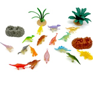 Cross-border Soft Glue Luminous Small Dinosaur Toy Archaeological Fluorescent Simulation Mini Dinosaur Model Luminous Tyrannosaurus Rex Gift
