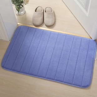 Thickened absorbent floor mat coral fleece door mat striped memory foam toilet cover bathroom bathroom floor mat living room floor mat