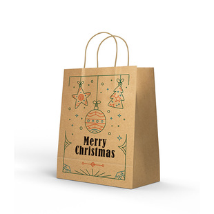Children's gift portable kraft paper bag in stock wholesale kraft paper gift bag catering baking take-out packing bag