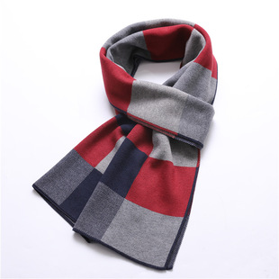 Men's Scarf 2023 New Winter Pure Black Elderly Middle-aged All-match Men's Scarf Youth British Style