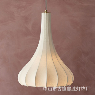 Fabric Chandelier Dining Lights Ancient vigtage Master Bedroom Lights French Retro Printed Ceiling Lights Zhongshan Lamps