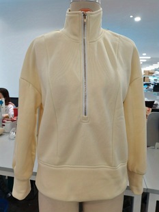 250g Japan fleece-lined sweater TEMU factory direct European and American cross-border foreign trade women's clothing loose zipper collar long sleeve