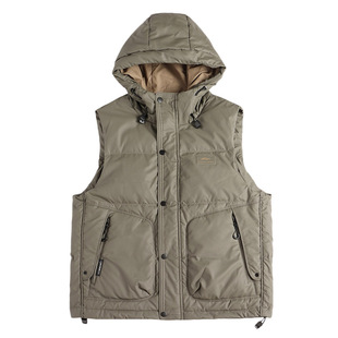 High-end Down Vest Men's Autumn and Winter 2024 New Warm Waistcoat Vest Outer Wearing Hooded Vest Men's Jacket