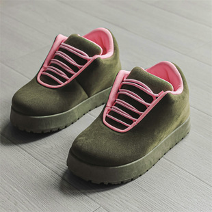 2025 New Fashion Ins Bread Shoes Spring Warm Casual Sports Men's Shoes Niche Big Head Low-top Board Shoes for Men