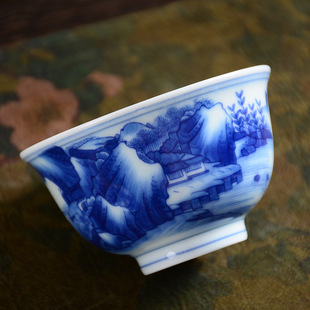 Love Appreciation Blue and White Porcelain Hand-painted Tea Cup Personal Vintage Tea Set Tea Cup Tea Cup Antique Ceramic Master Cup