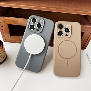 Применимо для Apple 16promax тонкий круг магнитопоглощает жидкий силиконовый чехол для телефона