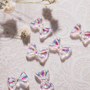 Nail art trinkets three-dimensional Aurora bow diamond jewelry Super Flash nail patch net red DIY decoration