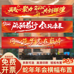 2025 New Year Decoration Hanging Cloth Annual Meeting Scene Arrangement Photo Background Banner New Year's Day Year of the Snake Shopping Mall Atmosphere Props