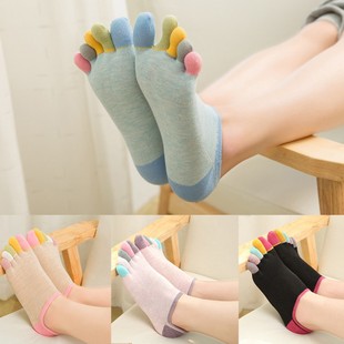 Five-finger socks cotton women Spring thin sweat-absorbent breathable short tube socks invisible cotton socks toe boat socks low top