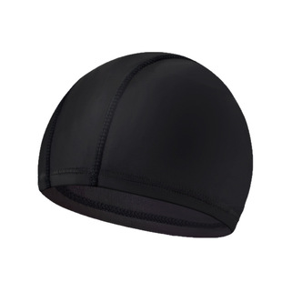 Adult Cloth Swimming Cap, Large Elastic Cardboard Independent Swimming Cap, Men's and Women's Non-Stretching Breathable Black Cloth Cap
