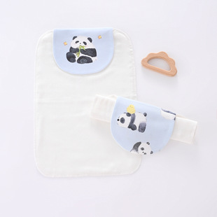 Spring and Summer Infant Cotton Sweat-absorbent Towel Four-layer Gauze Kindergarten Baby Pad Back Towel Large Children's Cartoon Sweat-proof Towel
