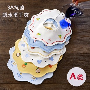Wholesale ins antibacterial waterproof class A cotton bib baby petal drool Korean baby anti-spitting saliva towel
