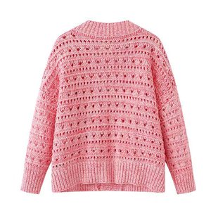 in stock 2024 Winter New Mencius with Loose Casual Hollow Knitted Cardigan Lazy Style Sweater Jacket