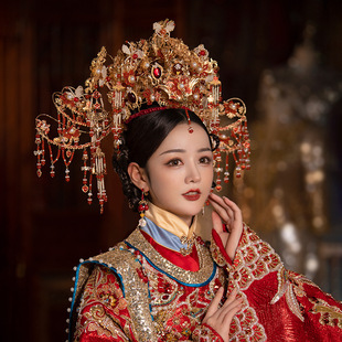 Свадебный головной убор Ming 2023 новая китайская атмосферная корона с кисточкой