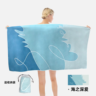 Cross-border beach towel double-sided velvet absorbent swimming microfiber beach towel printed quick-drying sports towel wholesale