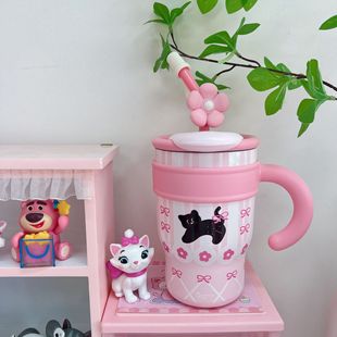 Cherry meatballs ice bully cup thermos cup girls cup office high color value cute big mac straw car