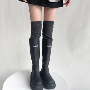 South Korea Dongdaemun Design colorful dots thin pile over-the-knee high socks solid color skinny socks loose slimming long