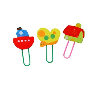 Little red book with cute cartoon wooden paper clip children primary school students clip book color animal bookmarks wholesale