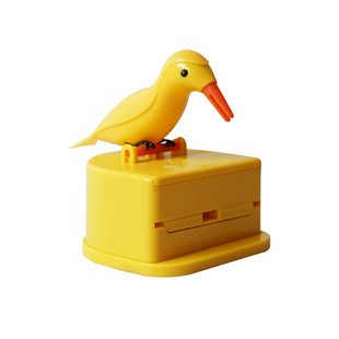 Internet Celebrator Same Style Intelligent Toothpick Box Automatic Cartoon Bird Toothpick Tube Creative Home Living Room Press Toothpick Bucket