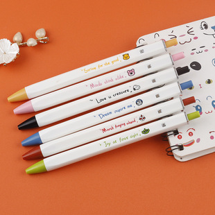 High Yan Value Square Pen ins Style Student Stationery Cute Exam Brush Pen Simple Girl Heart Press Gel Pen