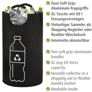 Aluminum Handle Recycling Bottle Storage Dirty Clothes Basket Removable Storage Basket Recycling Basket Home Folding Recycling Box