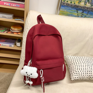 Dopamine Mori College Students Girls Schoolbag Korean Travel Niche Solid Color College Style Simple Backpack